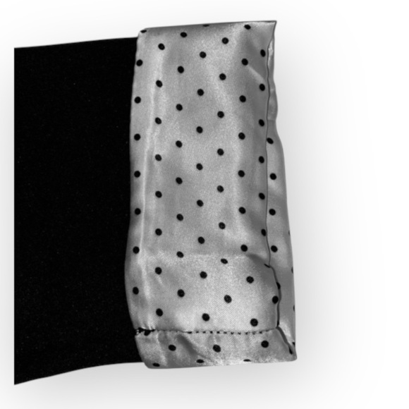 ROBERT LOUIS Vintage Blazer Black w/ White Satin Polka Dot Cuffs in SIZE MEDIUM - Picture 5 of 6